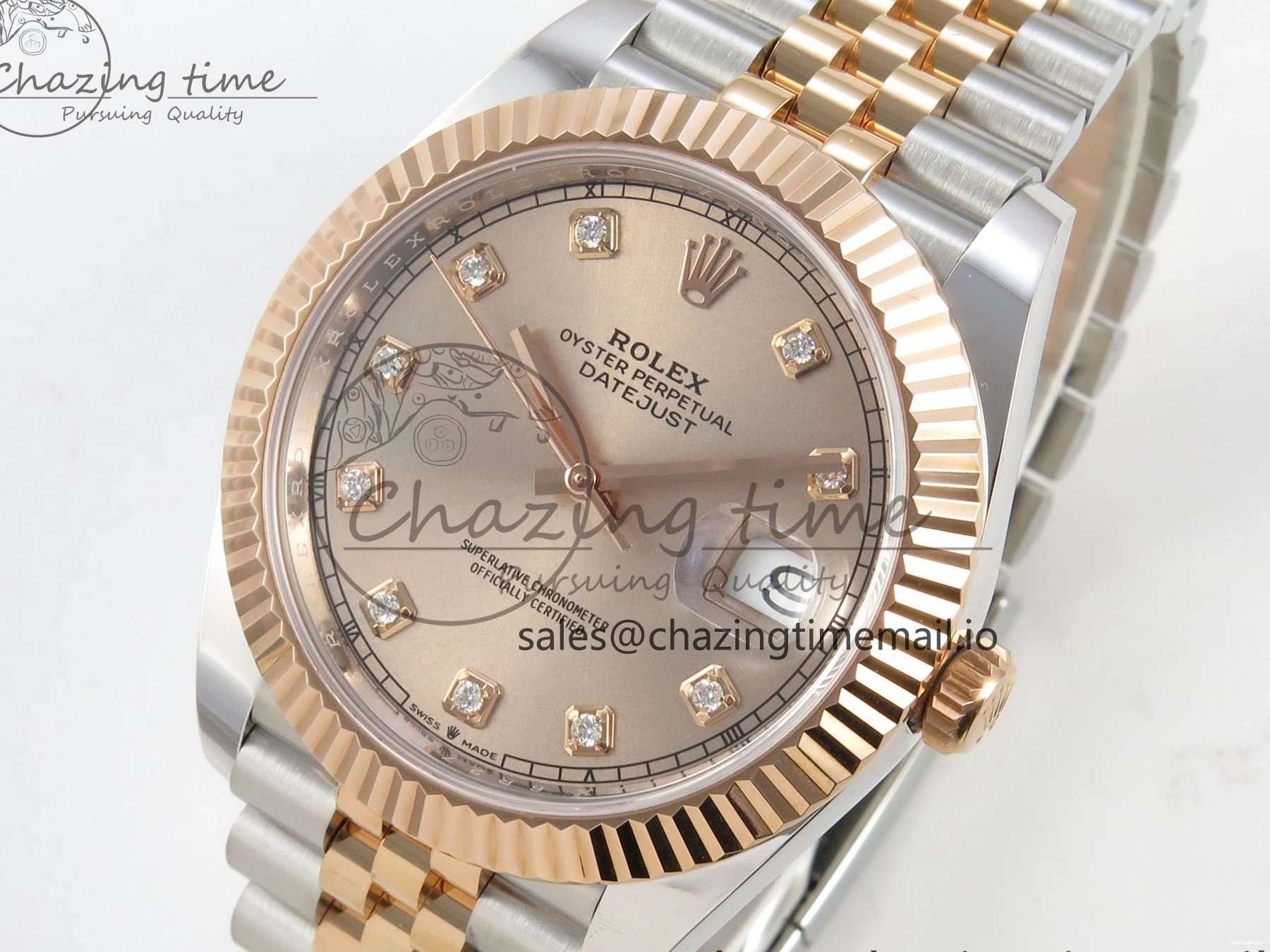 (Weighted) ARF Jubilee RG Best SH3235 SS 126331 Edition 1:1 Dial 41 RG Diaomonds DateJust on Bracelet 0522